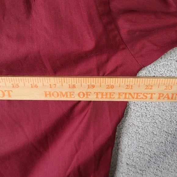 Ted Lapidus Shirt Mens Medium 39-40 Red‎ Button Down Cotton Designer Paris - Picture 8 of 10